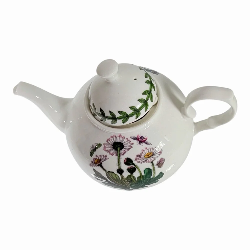 Portmeirion Botanic Garden Teapot w‎ Lid England Floral Butterfly